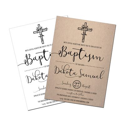 Baptism Invitations | Baby Dedication | Christening | Confirmation Invitation | First Communion Invitation | Baptism Invites