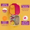 b.box Mini Lunch Box Kids | 4.25 Cup Leak Proof Bento Box for Kids Ages 3+ | 3 Compartment Snack Containers, School Lunch Container, Dishwasher Safe, BPA-Free, PFAS-Free - Strawberry Shake view 3
