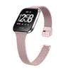 TryBest Watch Metal Strap Compatible for Fitbit Sense and Fitbit Versa 3,Narrow Thin Stainless Steel Replacement Strap Replacement Wristband Adjustable Wrist for 5.5-8.1 inch for Women - Pink view 1