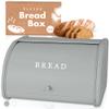 LEVER Modern Farmhouse Bread Box, Large, Gray - Bread Storage Container for Kitchen Countertop view 1