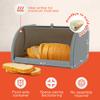 LEVER Modern Farmhouse Bread Box, Large, Gray - Bread Storage Container for Kitchen Countertop view 3