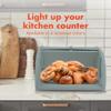 LEVER Modern Farmhouse Bread Box, Large, Gray - Bread Storage Container for Kitchen Countertop view 4