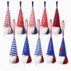 10Pcs Patriotic Gnome Independence Day Hanging Ornaments,Gnome Decoration Ornaments for President Election Veterans Day 4th of July Tree Decorations, Handmade Elf Uncle Sam Tomte Household Ornaments view 2