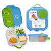 b.box Mini Lunch Box Kids | 4.25 Cup Leak Proof Bento Box for Kids Ages 3+ | 3 Compartment Snack Containers, School Lunch Container, Dishwasher Safe, BPA-Free, PFAS-Free - Ocean Breeze view 1