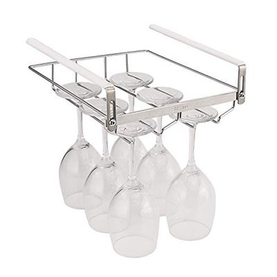 23 cm/9 in Adjustable Wine Glass Rack, Stainless Steel Hanging Wine Glass Holder, Glasses Storage Hanger Organizer