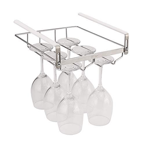 23 cm/9 in Adjustable Wine Glass Rack, Stainless Steel Hanging Wine Glass Holder, Glasses Storage Hanger Organizer