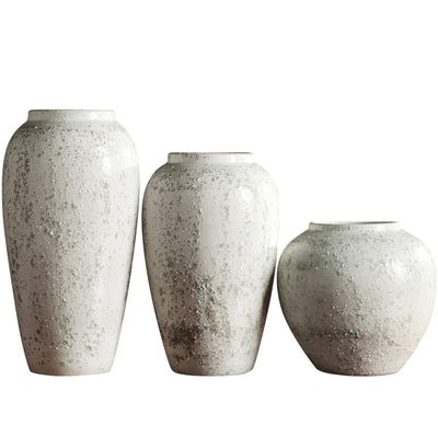 Indoor Gardening Flower Arrangement Retro Ceramic Ornaments, Stoneware Jar Storage Tank Kitchen Decorative Vase Retro Style Flower Vase Art Flower Arrangement Ceramic Vase Rose vases (Size : 3)