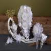 A&C Quinceaeras and more Wedding Bouquet Wedding Lasso Wedding Hair Piece 3510 (Ivory Silver) view 3