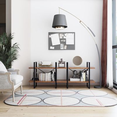 DAVEE 2-Tier Longer with Open Shelving Furniture INC70.86X11.34X28.35 inches