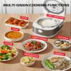 TOSHIBA Induction Heating Rice Cooker - Low Carb, Low Sugar, Digital Steamer, 5.5 Cups (Uncooked), 8 Cooking Functions, 24H Timer & Auto Keep Warm, Silvery white view 2
