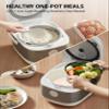 TOSHIBA Induction Heating Rice Cooker - Low Carb, Low Sugar, Digital Steamer, 5.5 Cups (Uncooked), 8 Cooking Functions, 24H Timer & Auto Keep Warm, Silvery white view 3