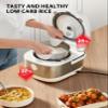 TOSHIBA Induction Heating Rice Cooker - Low Carb, Low Sugar, Digital Steamer, 5.5 Cups (Uncooked), 8 Cooking Functions, 24H Timer & Auto Keep Warm, Silvery white view 4