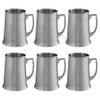 DISCOUNT PROMOS Stainless Steel Beer Stein Mug 13.5 oz. Set of 6, Bulk Pack - Great for Restaurant, Brewery, Pub - Silver view 1