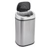 Amazon Basics Automatic Trash Can with Lid, Hands-Free, Stainless Steel, D-Shaped 80 l, 2 Bins view 2