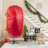 ZOBER Upright Christmas Tree Storage Bag With Drawstring Hem- Fits 7.5 Ft Trees - Plastic, Waterproof Christmas Tree Bag For Storage Box For Xmas - Strong, Durable Handles - Red view 2