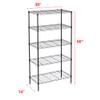 5 Tier Wire Shelving Unit Storage Rack, Metal Heavy Duty Utility Organizers, Organization Units for Products Plant Pantry, Garage, Laundry Racks Durable Shelf Stand,14"W x 30"L x 60"H, Black view 2
