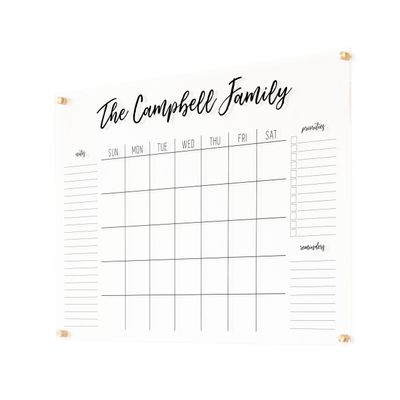 Family Wall Calendar, Personalized Family Calendar, Acrylic Calendar, 2023 Calendar