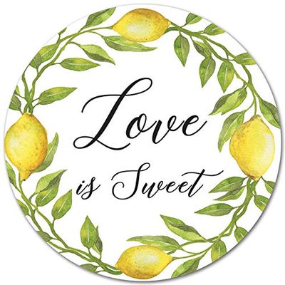 2-Inch Round - Lemon Favor Stickers - Set of 40 (Love is Sweet)