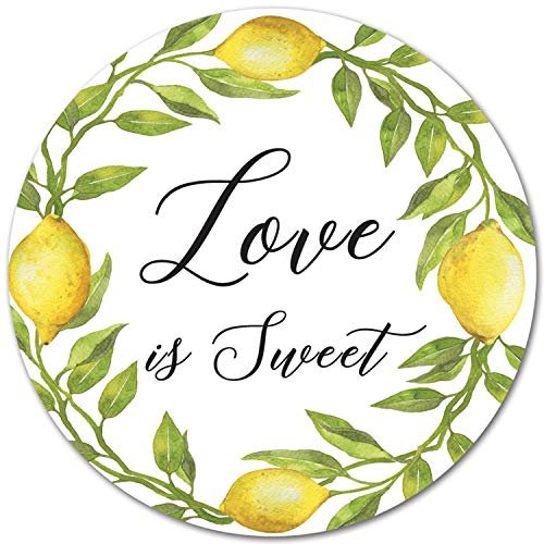 2-Inch Round - Lemon Favor Stickers - Set of 40 (Love is Sweet)