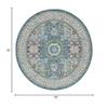 Nourison Global Vintage Geometric Ivory Light Blue 6' x Round Area Rug, Easy Cleaning, Non Shedding, Bed Room, Living Room, Dining Room, Kitchen (6 Round) view 2