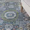 Nourison Global Vintage Geometric Ivory Light Blue 6' x Round Area Rug, Easy Cleaning, Non Shedding, Bed Room, Living Room, Dining Room, Kitchen (6 Round) view 3