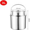 MNSSRN 304 Stainless Steel Airtight Tank, Tea Caddy, Thickened Milk Barrel, Wine Barrel, Edible Peanut Oil Barrel, Airtight Holding Tank, Portable Fermentation Barrel with Sealed Lid, Heavy Duty,3L view 2