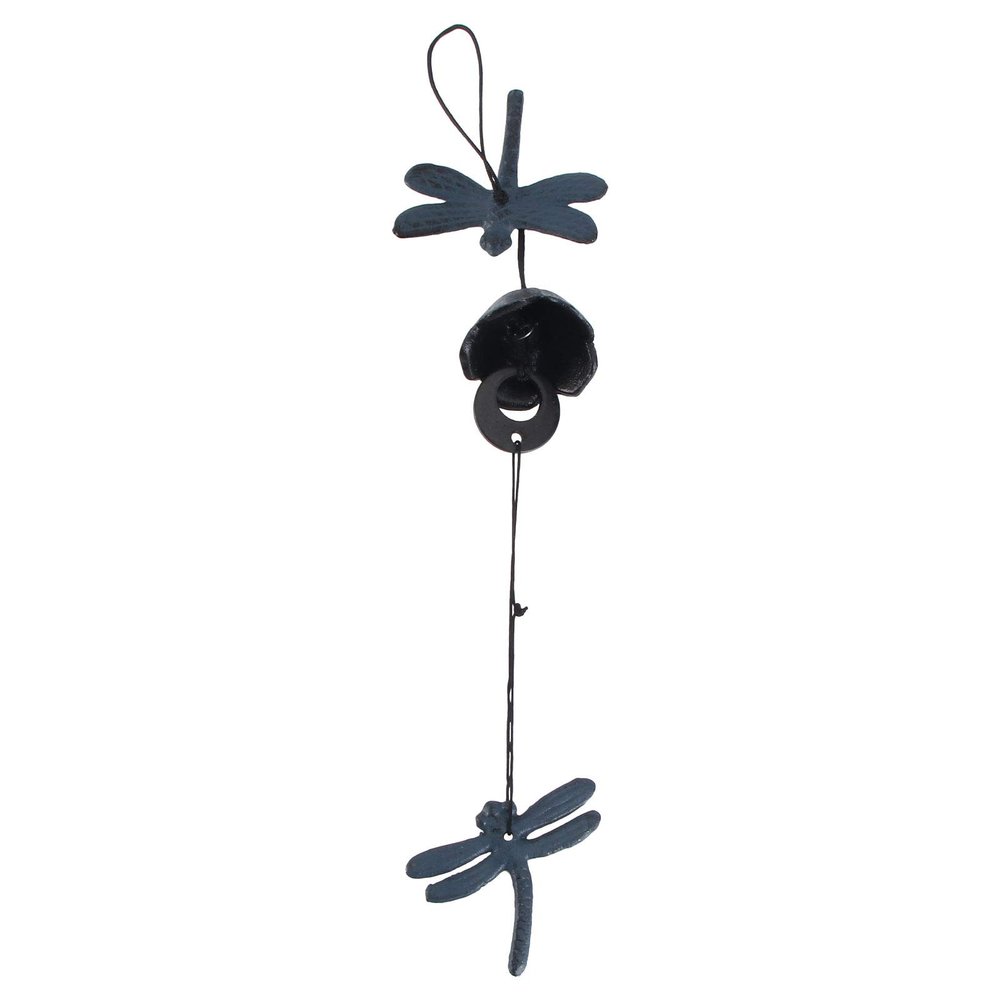 1pc Dragonfly Japanese Style Iron Wind Bell Pendant Unique Cast Iron Metal Handicraft for Home and Garden Decoration Vivid and Design