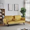 Container Furniture Direct Mid-Century Modern Velvet Uphostered Sofabed, Gilded Gold view 3