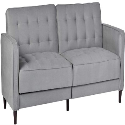 Container Furniture Direct Modern Fabric Convertible Tufted Sleeper Sofa, 81", Silverish Grey