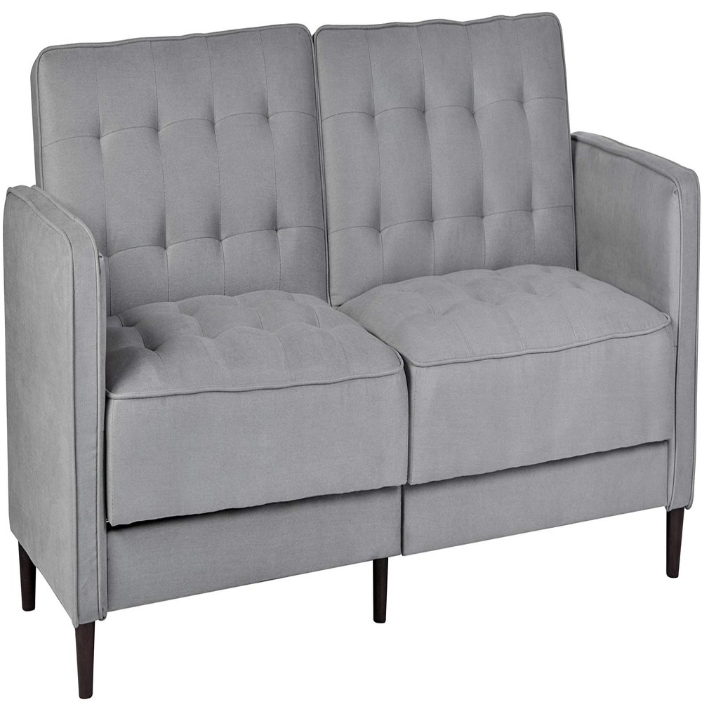 Container Furniture Direct Modern Fabric Convertible Tufted Sleeper Sofa, 81", Silverish Grey