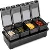 kitchen Black Acrylic Spice Container Kitchen Seasoning Box Salt Shaker Spice Jar with 4 Spoons view 1
