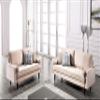 Container Furniture Direct Womble Modern Velvet Upholstered Living Room Diamond Tufted Chesterfield with Gleaming Nailheads, Loveseat, Sofa, Biscuit view 1