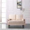 Container Furniture Direct Womble Modern Velvet Upholstered Living Room Diamond Tufted Chesterfield with Gleaming Nailheads, Loveseat, Sofa, Biscuit view 3