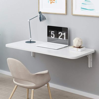 Aeumruch Wall-Mounted Folding Kitchen & Dining Table Desk Home Office Table Desk Workstation Computer Desk (39x12inch)