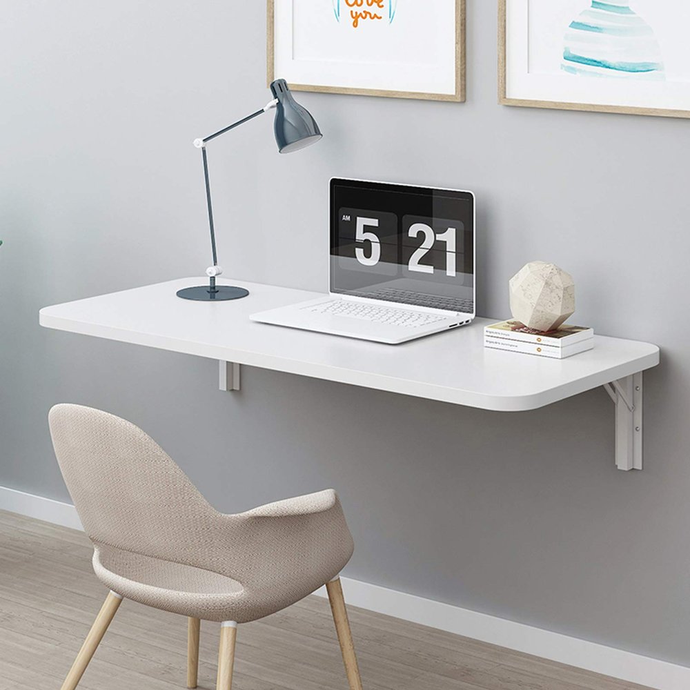 Aeumruch Wall-Mounted Folding Kitchen & Dining Table Desk Home Office Table Desk Workstation Computer Desk (39x12inch)