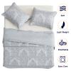 CHIXIN Bedspread Coverlet Quilt Set Full Size - Lightweight Bedding Cover - Beautiful Stitching - 5 Piece Reversible Bedspread - Luxury Damask Paisley Pattern (Full, Light Grey) view 3