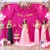 10x10 Fuchsia Backdrop Curtain for Parties Birthday Party Wrinkle Free Hot Pink Photo Curtains Backdrop Drapes Fabric Decoration for Wedding 5ft x 10ft,2 Panels view 2