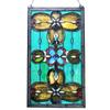 Benjara CH1P229TV26-GPN Jenice Tiffany-Style Victorian Stained-Glass Window Panel 26" Height, Teal view 2