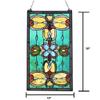 Benjara CH1P229TV26-GPN Jenice Tiffany-Style Victorian Stained-Glass Window Panel 26" Height, Teal view 3