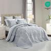 CHIXIN Bedspread Coverlet Set Queen Size - Lightweight Bedding Cover - Beautiful Stitching - 5 Piece Reversible Bedspread - Luxury Damask Paisley Pattern (Queen, Light Grey) view 2