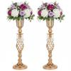 2pcs of Elegant Metal Gold Vases: Beaded Crystal Trumpet Vases, Elegant Floral Table Centerpieces for Weddings Birthdays Anniversaries Holiday Parties Other Event Celebrations(23.2") view 1