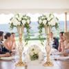 2pcs of Elegant Metal Gold Vases: Beaded Crystal Trumpet Vases, Elegant Floral Table Centerpieces for Weddings Birthdays Anniversaries Holiday Parties Other Event Celebrations(23.2") view 2