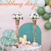 2pcs of Elegant Metal Gold Vases: Beaded Crystal Trumpet Vases, Elegant Floral Table Centerpieces for Weddings Birthdays Anniversaries Holiday Parties Other Event Celebrations(23.2") view 4