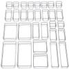 SMARTAKE 30-Piece Drawer Organizer with Non-Slip Silicone Pads, 7-Size Desk Drawer Organizer Trays Storage Tray for Makeup, Jewelries, Utensils in Bedroom Dresser, Office and Kitchen (Clear) view 1