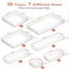 SMARTAKE 30-Piece Drawer Organizer with Non-Slip Silicone Pads, 7-Size Desk Drawer Organizer Trays Storage Tray for Makeup, Jewelries, Utensils in Bedroom Dresser, Office and Kitchen (Clear) view 2