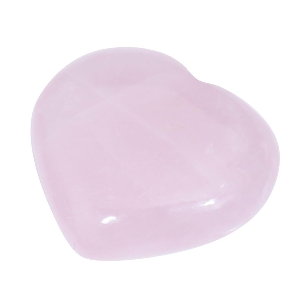 Crocon 50mm Rose quartz Heart stone Big Heart Shape gemstone Puff Stones Set 450 + Carats Pocket Crystal Healing Tumble Collection Palm Worry Stone Good Luck Meditation Gift Craft Home Decor