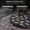 Crocon Golden Pyrite Rectangle Shape Gemstone Runes with Elder Futhark Alphabet Engraved 25 pcs Rune Set Crystal Divination Healing Chakra Reiki Runes Set with a Pouch Size : 20-25mm view 3