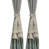 2Pcs Curtain Tiebacks Ropes Tassel Holdbacks Handmade Cotton Rope Window Curtain Buckle Clip Holder Boho Macrame Drapery Tie-Backs Ropes Decorative Rope Curtains Ties for Home Office Dorm Patio view 1