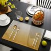 Greeeen Placemats Set of 6 Gradient Color Gray to Mustard Yellow Heat Resistant Place Mat for Dining Table Washable Burlap Cotton Table Mats view 1