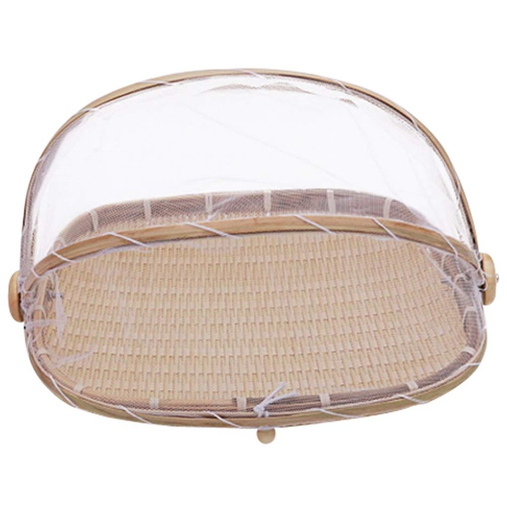 Cabilock 1pc Handmade Woven Picnic Basket Net Cover Fruit Storage for Outdoor Use and Design for Food and Bread Organization